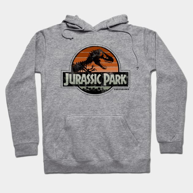 Jurassic logo Minimalistic Park Sunset Design Hoodie by Jurassic Merch